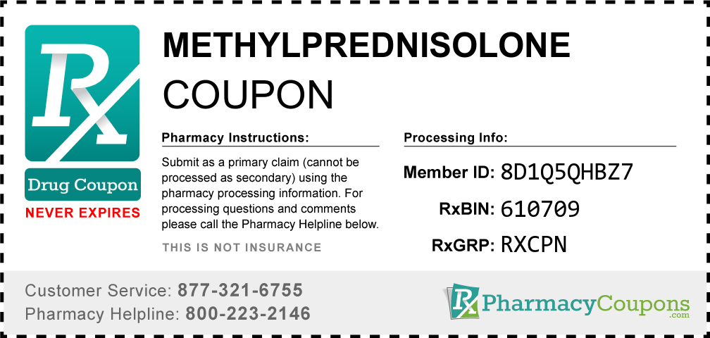 Methylprednisolone Prescription Drug Coupon with Pharmacy Savings