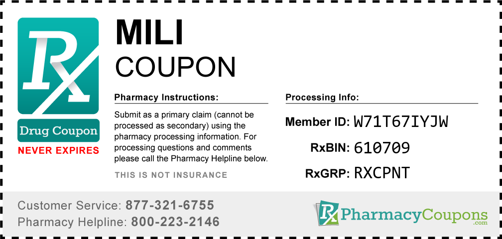 Mili Prescription Drug Coupon with Pharmacy Savings