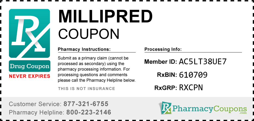 Millipred Prescription Drug Coupon with Pharmacy Savings