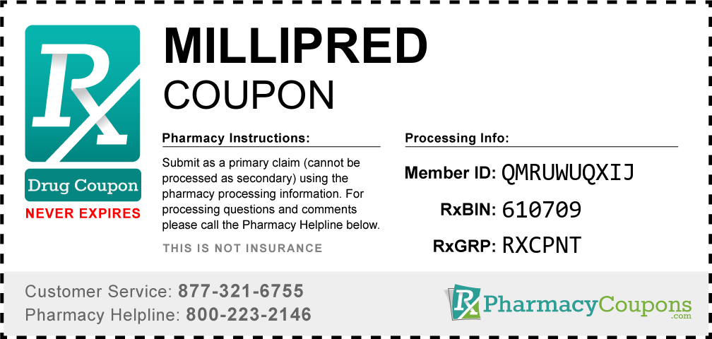 Millipred Prescription Drug Coupon with Pharmacy Savings