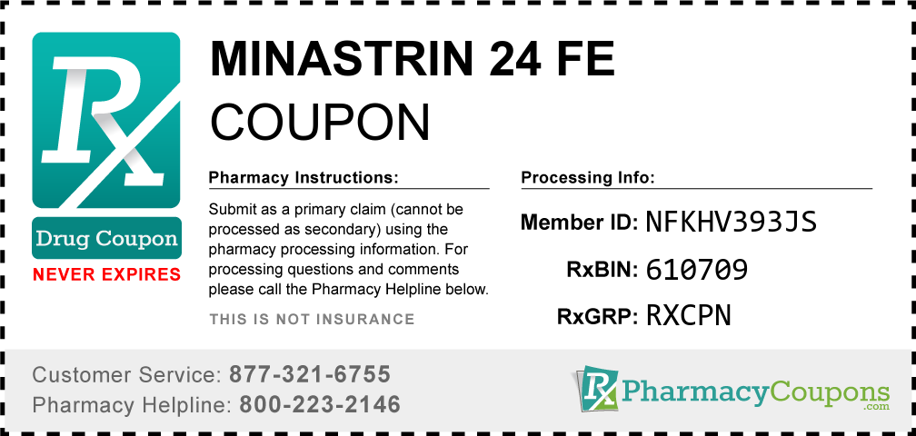 Minastrin 24 fe Prescription Drug Coupon with Pharmacy Savings