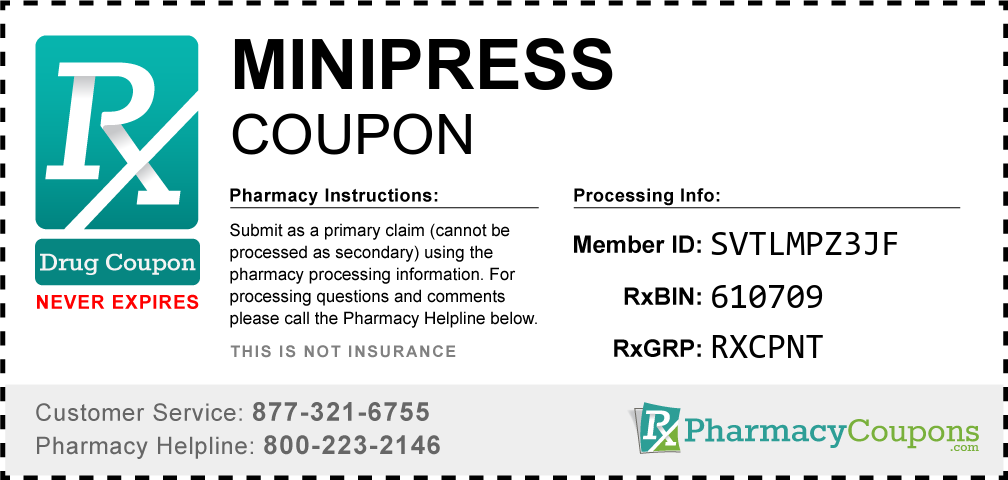 Minipress Prescription Drug Coupon with Pharmacy Savings
