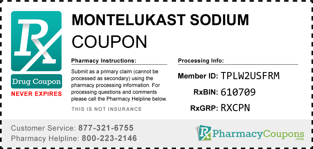 Montelukast sodium Prescription Drug Coupon with Pharmacy Savings