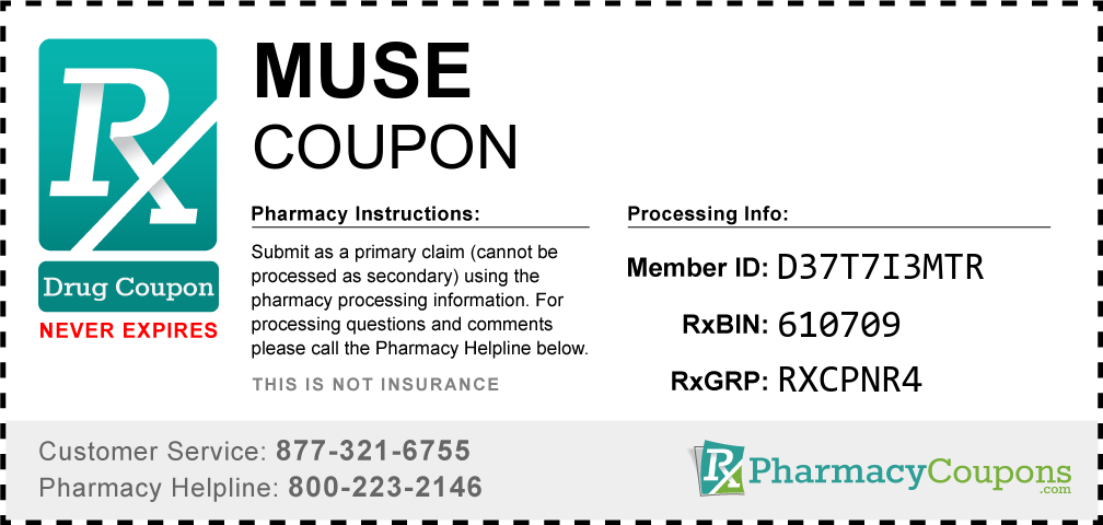 Muse Prescription Drug Coupon with Pharmacy Savings