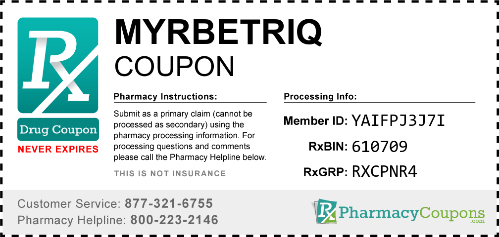 Myrbetriq Prescription Drug Coupon with Pharmacy Savings