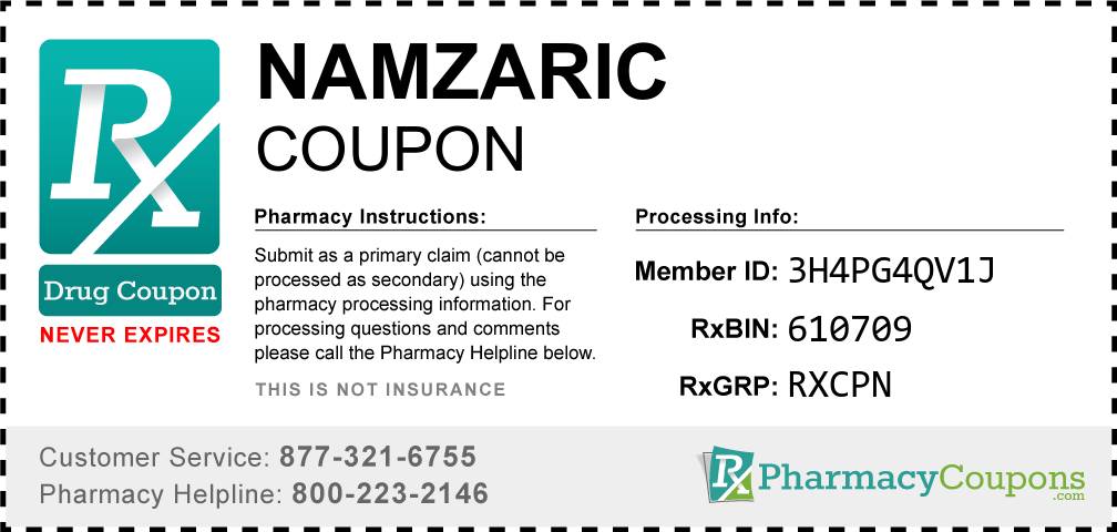 Namzaric Prescription Drug Coupon with Pharmacy Savings