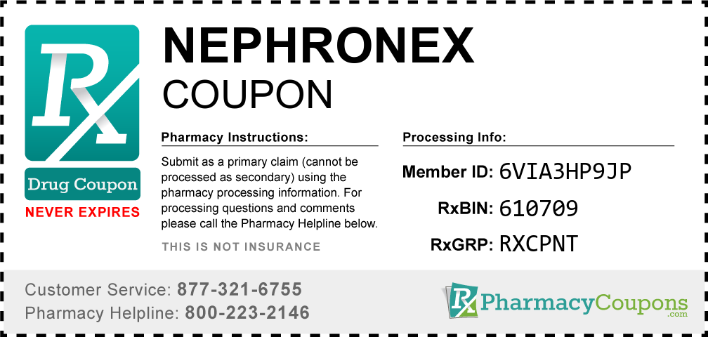 Nephronex Prescription Drug Coupon with Pharmacy Savings
