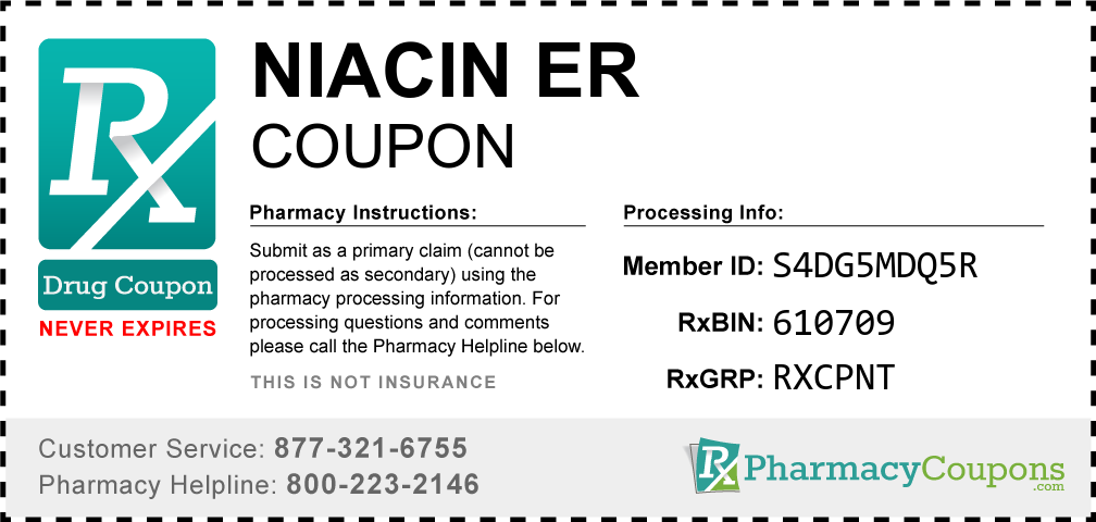 Niacin er Prescription Drug Coupon with Pharmacy Savings
