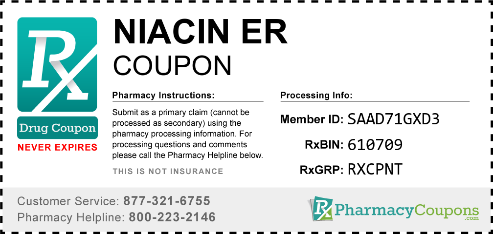 Niacin er Prescription Drug Coupon with Pharmacy Savings