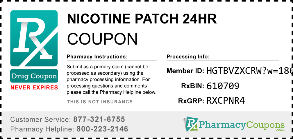 Nicotine Patch 24 Hr Coupon Pharmacy Discounts Up To 80 