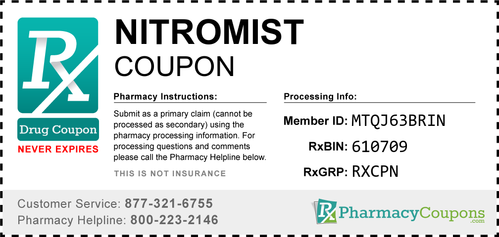 Nitromist Prescription Drug Coupon with Pharmacy Savings