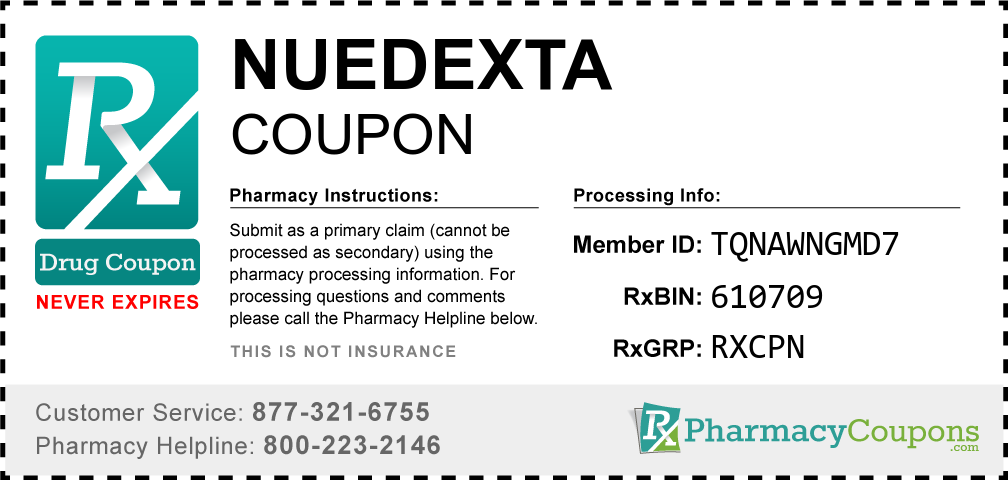 Nuedexta Prescription Drug Coupon with Pharmacy Savings