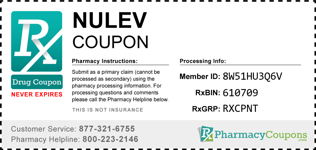 Nulev Prescription Drug Coupon with Pharmacy Savings