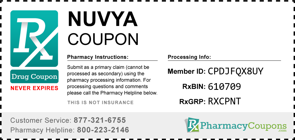 Nuvya Prescription Drug Coupon with Pharmacy Savings