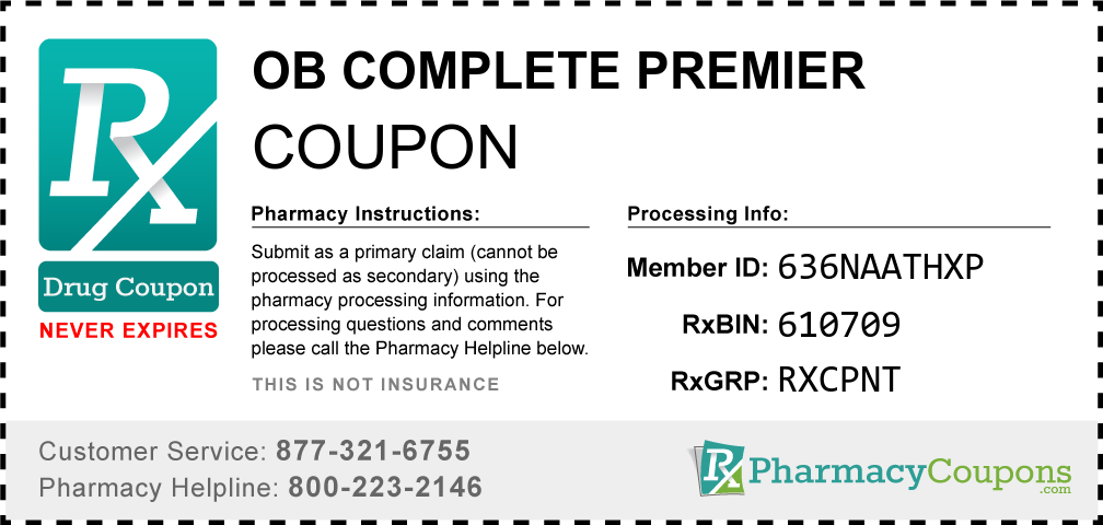 Ob complete premier Prescription Drug Coupon with Pharmacy Savings