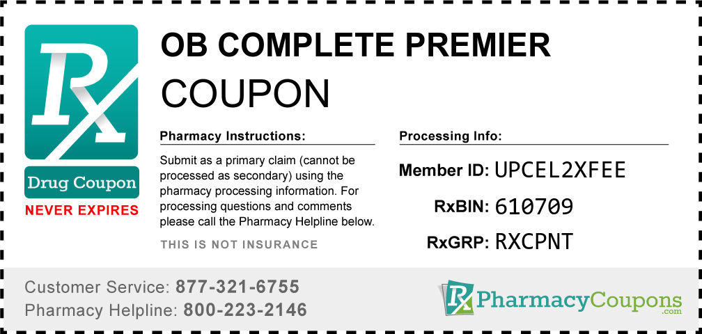 Ob complete premier Prescription Drug Coupon with Pharmacy Savings