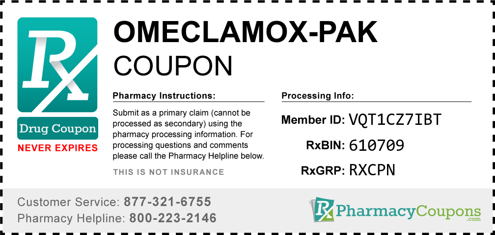 Omeclamox-pak Prescription Drug Coupon with Pharmacy Savings