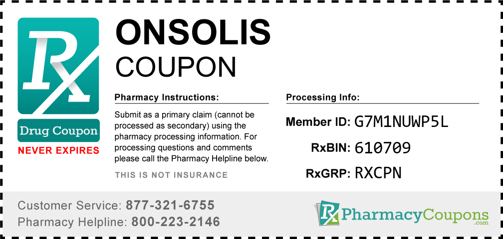 Onsolis Prescription Drug Coupon with Pharmacy Savings