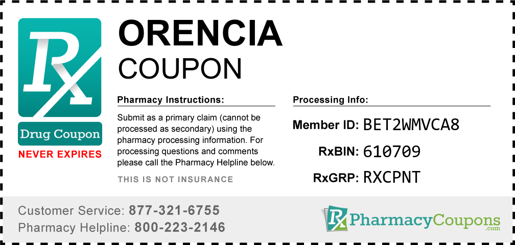 Orencia Prescription Drug Coupon with Pharmacy Savings