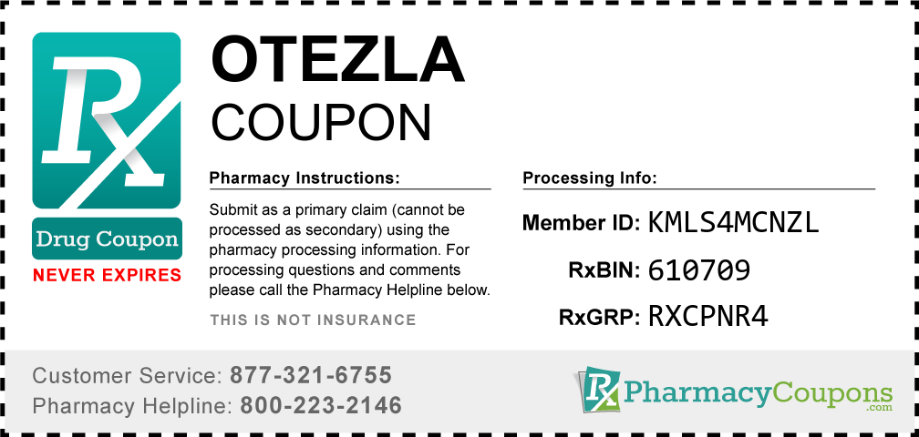 Otezla Prescription Drug Coupon with Pharmacy Savings