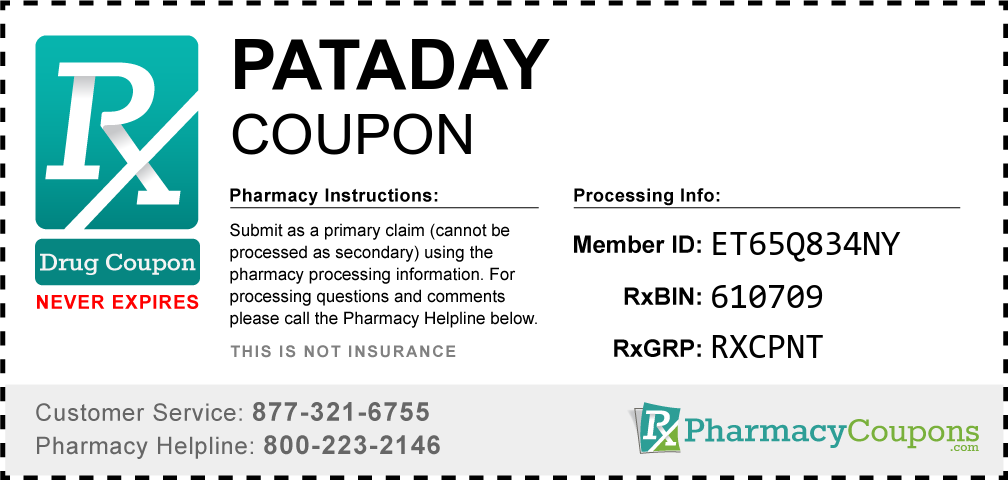 Pataday Prescription Drug Coupon with Pharmacy Savings