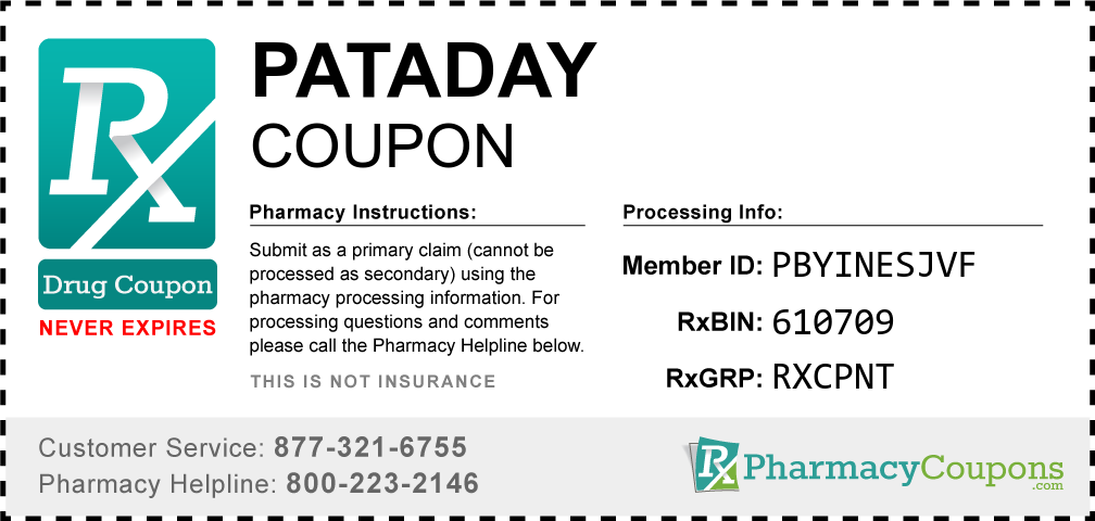Pataday Prescription Drug Coupon with Pharmacy Savings