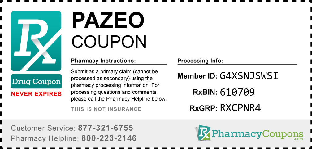 Pazeo Prescription Drug Coupon with Pharmacy Savings