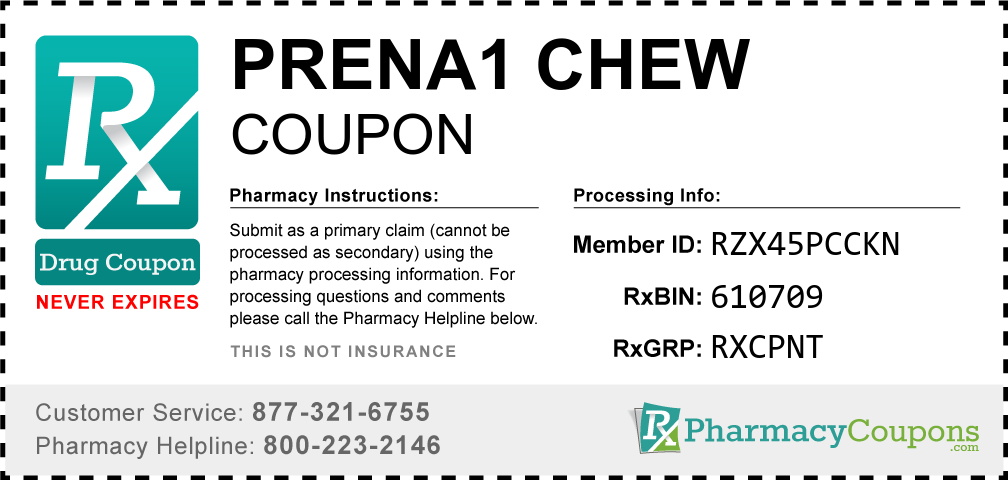 Prena1 chew Prescription Drug Coupon with Pharmacy Savings
