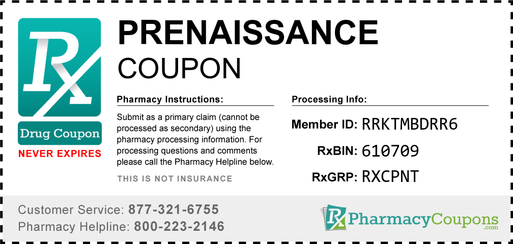 Prenaissance Prescription Drug Coupon with Pharmacy Savings