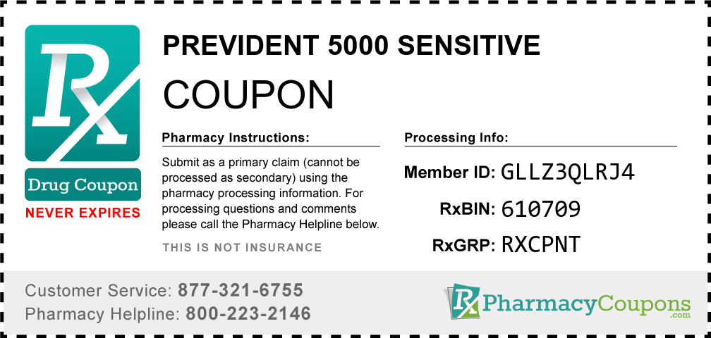 Prevident 5000 sensitive Prescription Drug Coupon with Pharmacy Savings
