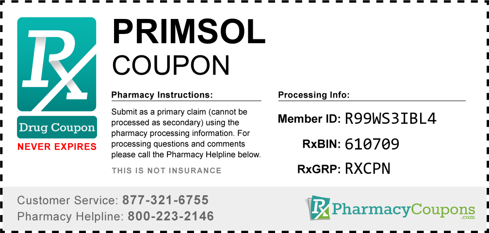 Primsol Prescription Drug Coupon with Pharmacy Savings