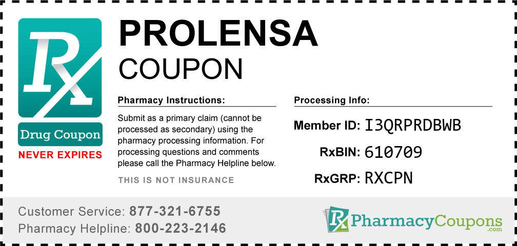 Prolensa Prescription Drug Coupon with Pharmacy Savings