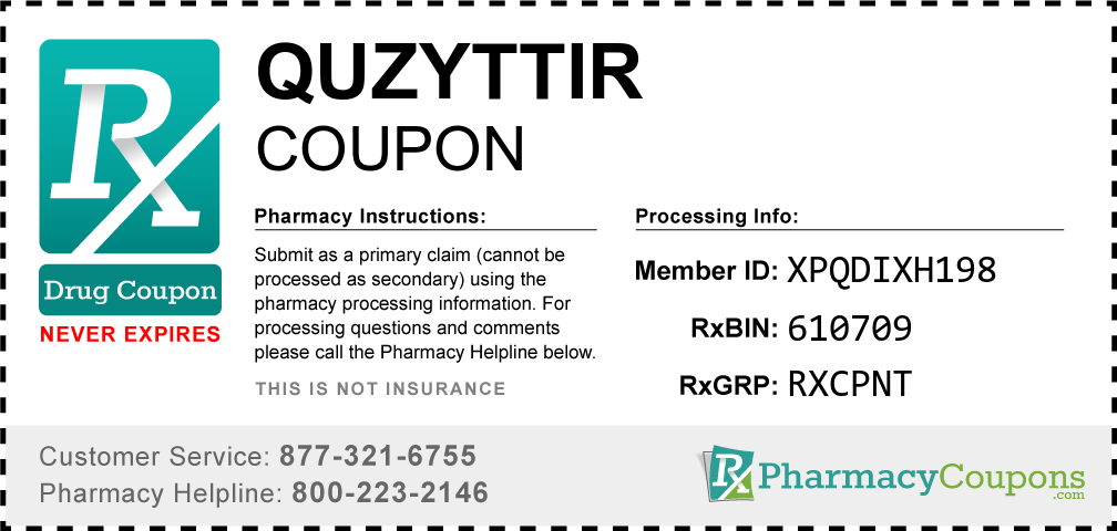 Quzyttir Prescription Drug Coupon with Pharmacy Savings