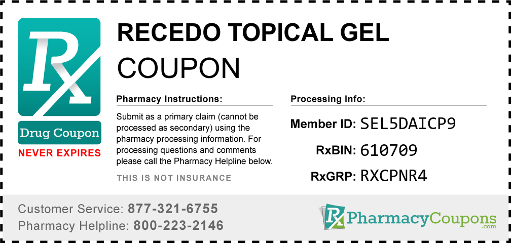 Recedo topical gel Prescription Drug Coupon with Pharmacy Savings