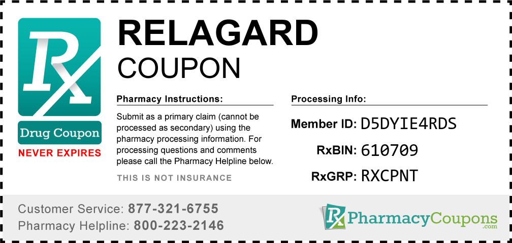 Relagard Prescription Drug Coupon with Pharmacy Savings