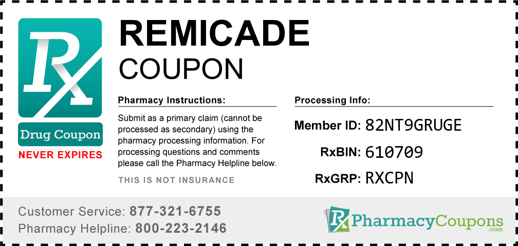 Remicade Prescription Drug Coupon with Pharmacy Savings