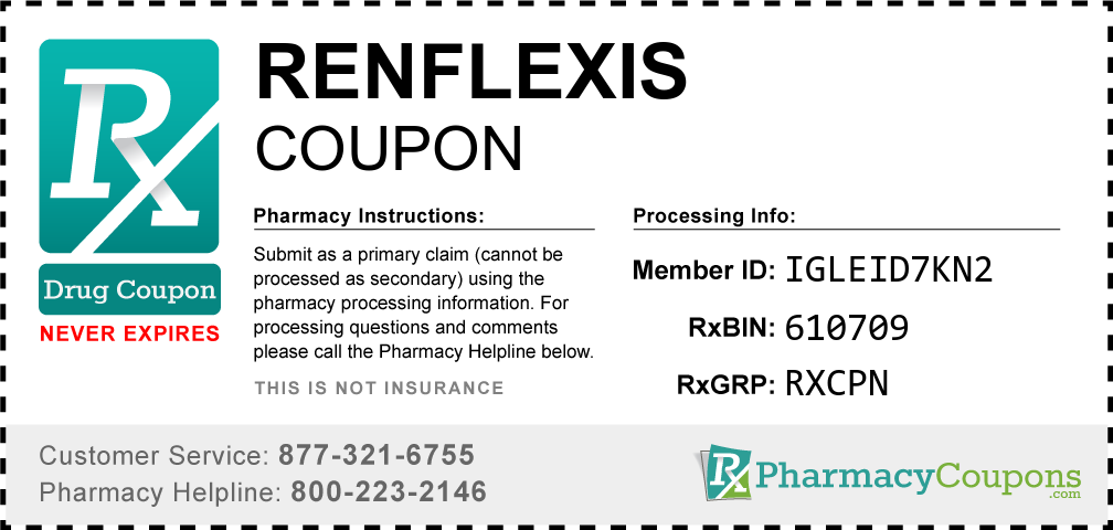 Renflexis Prescription Drug Coupon with Pharmacy Savings