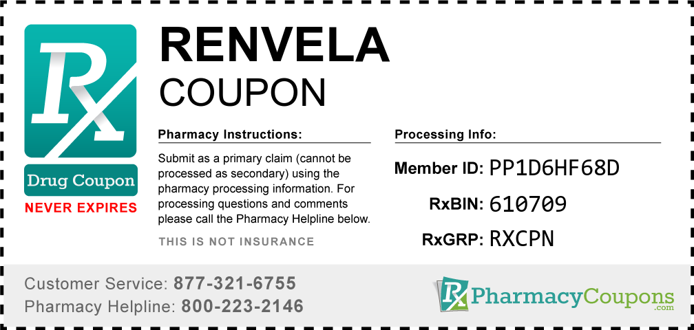 Renvela Prescription Drug Coupon with Pharmacy Savings