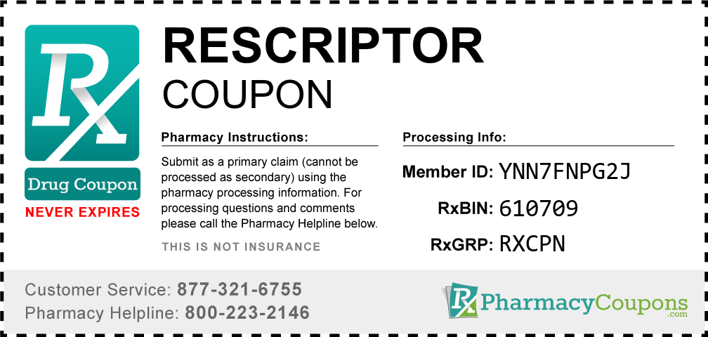 Rescriptor Prescription Drug Coupon with Pharmacy Savings