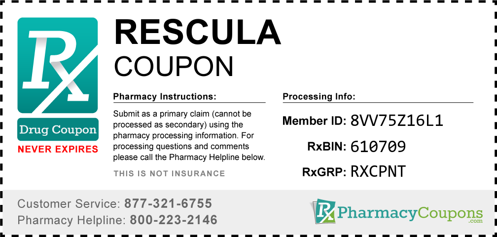 Rescula Prescription Drug Coupon with Pharmacy Savings