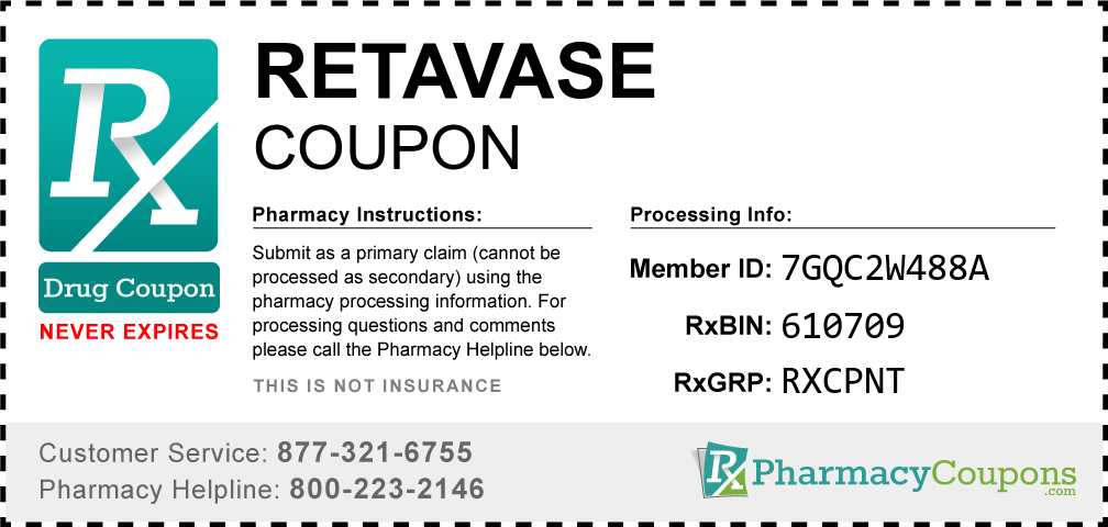 Retavase Prescription Drug Coupon with Pharmacy Savings