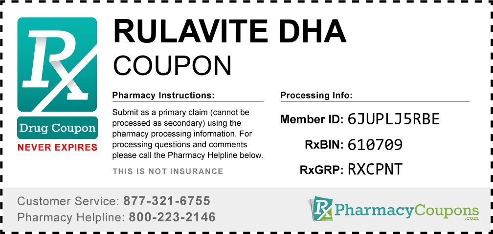 Rulavite dha Prescription Drug Coupon with Pharmacy Savings