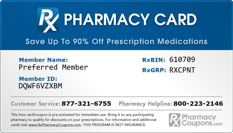 Discount Prescription Card for Generic and Brand Name Drug Savings