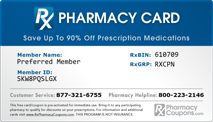 Discount Prescription Card for Generic and Brand Name Drug Savings