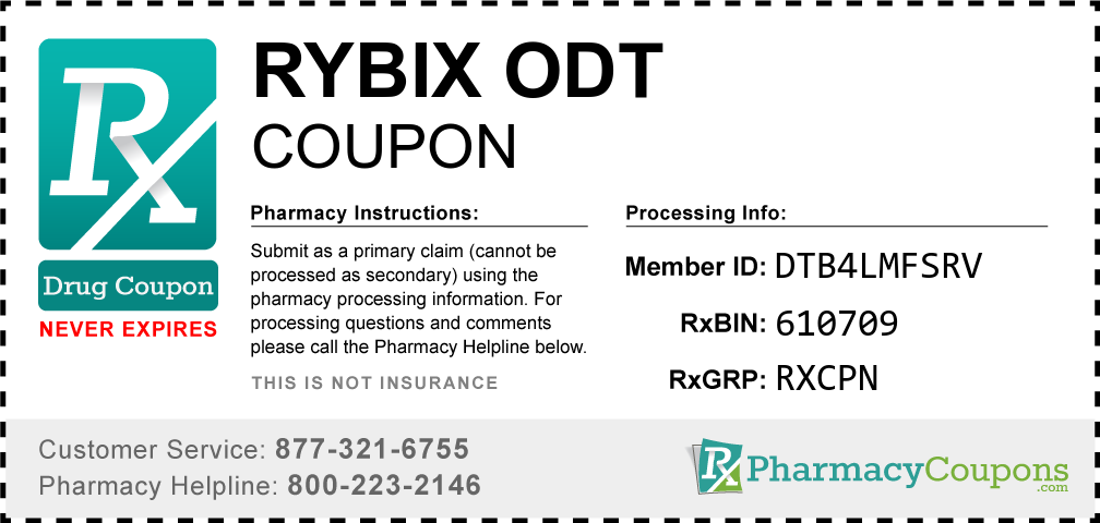 Rybix odt Prescription Drug Coupon with Pharmacy Savings