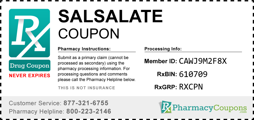 Salsalate Prescription Drug Coupon with Pharmacy Savings