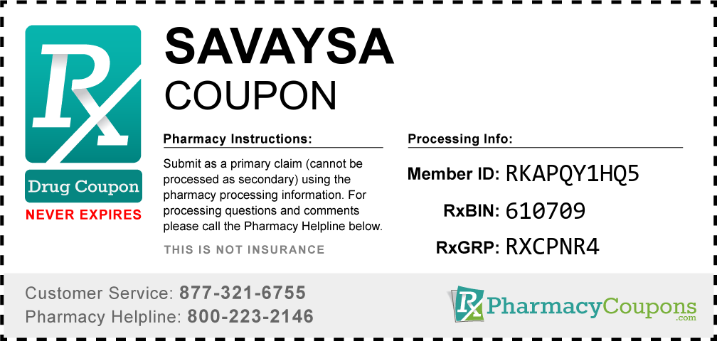 Savaysa Prescription Drug Coupon with Pharmacy Savings