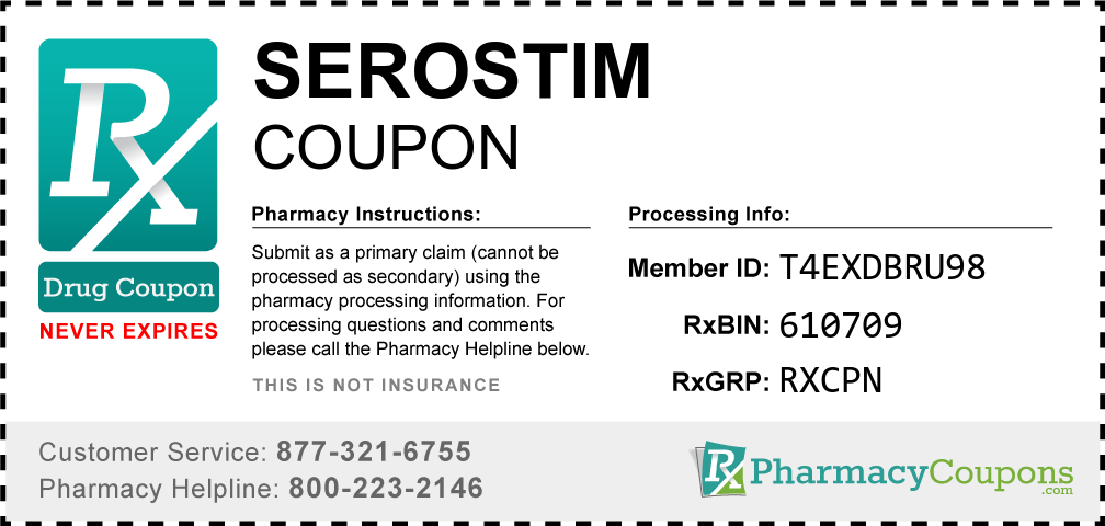 Serostim Prescription Drug Coupon with Pharmacy Savings