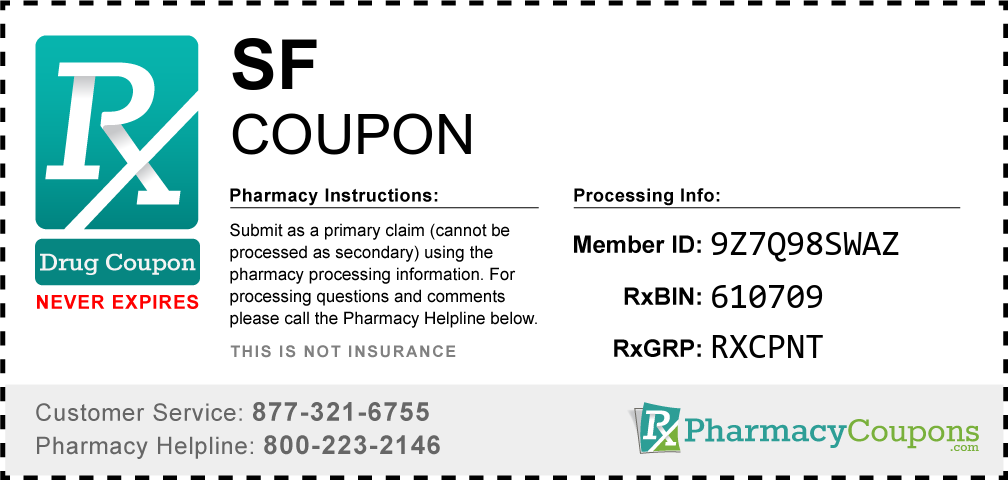 Sf Prescription Drug Coupon with Pharmacy Savings