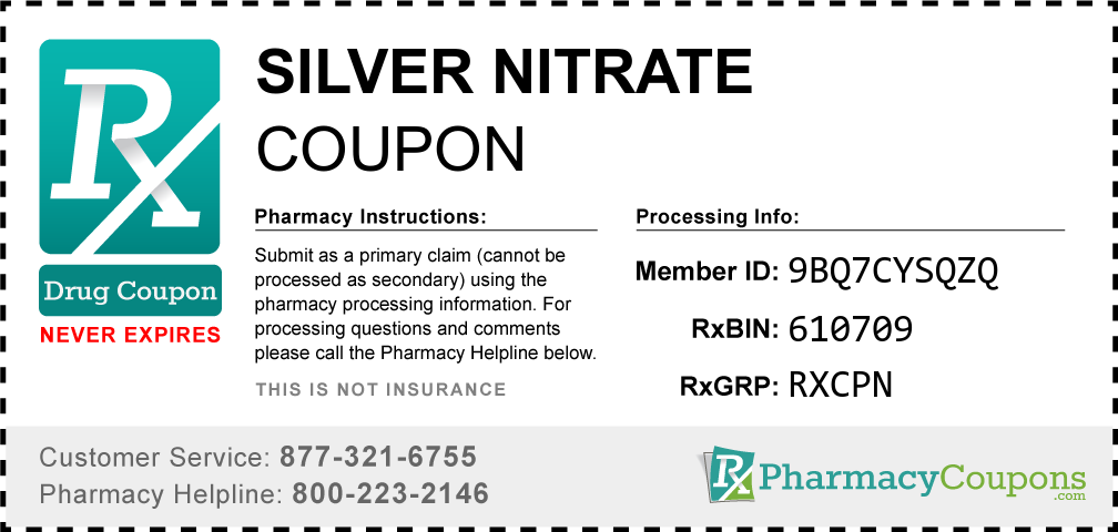 Silver nitrate Prescription Drug Coupon with Pharmacy Savings